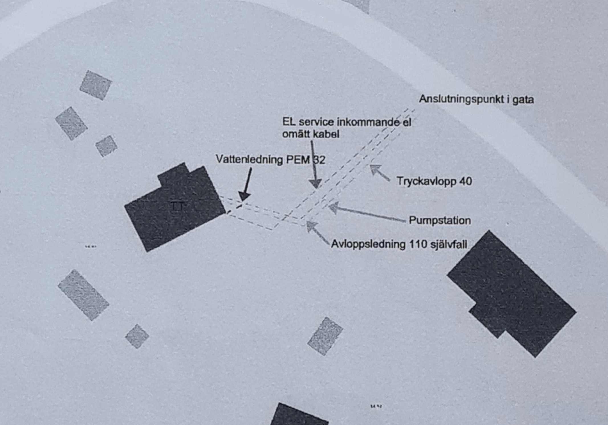 Karta på ledningsförläggning från Företagen