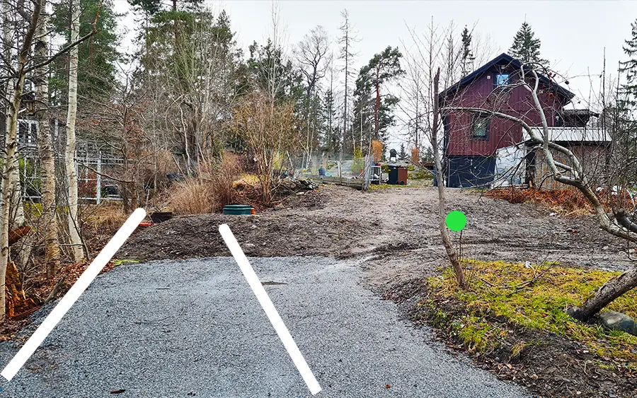LTA pumstatsion placerad mitt på infart
