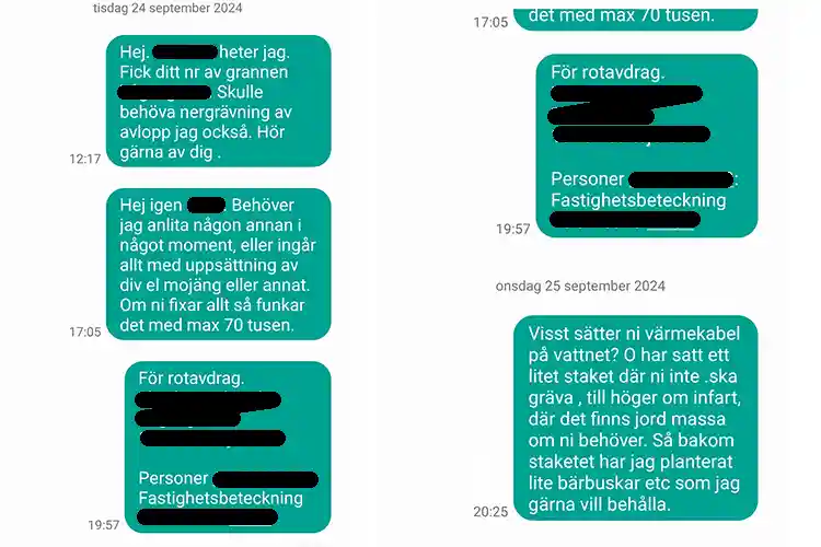 Sms bevis